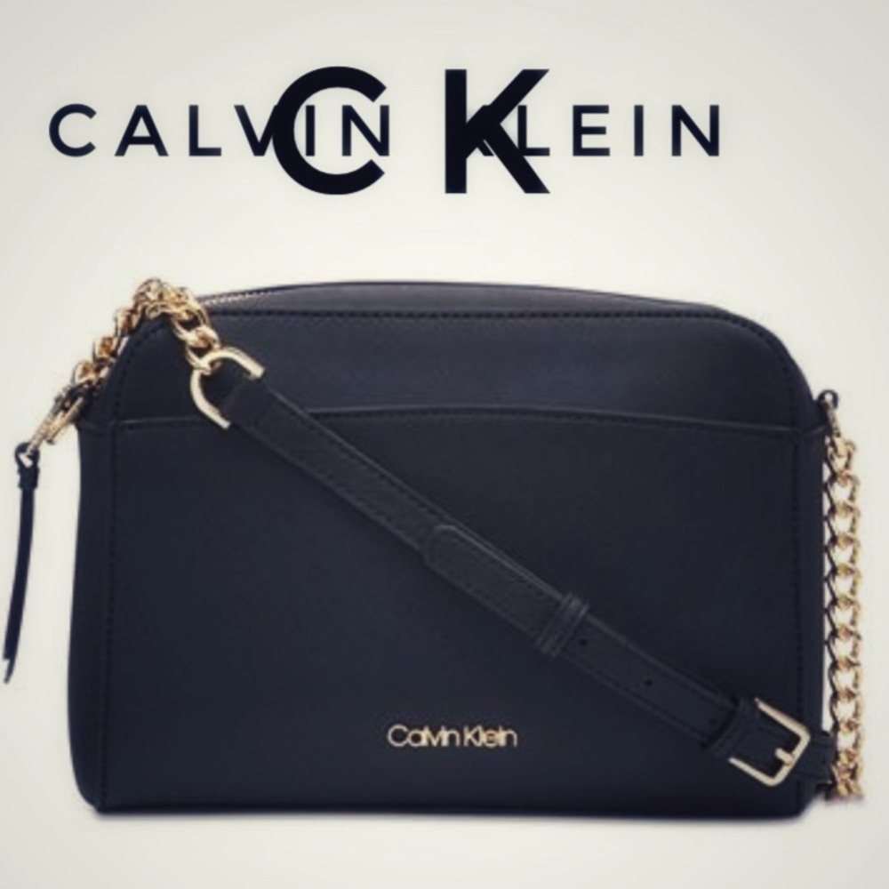 Calvin Klein Hayden Saffiano Leather Crossbody NWT